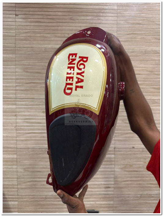 Royal Enfield classic bs-3 be-4 fuel tank petrol tank in Mehroon colour with knee pad s
