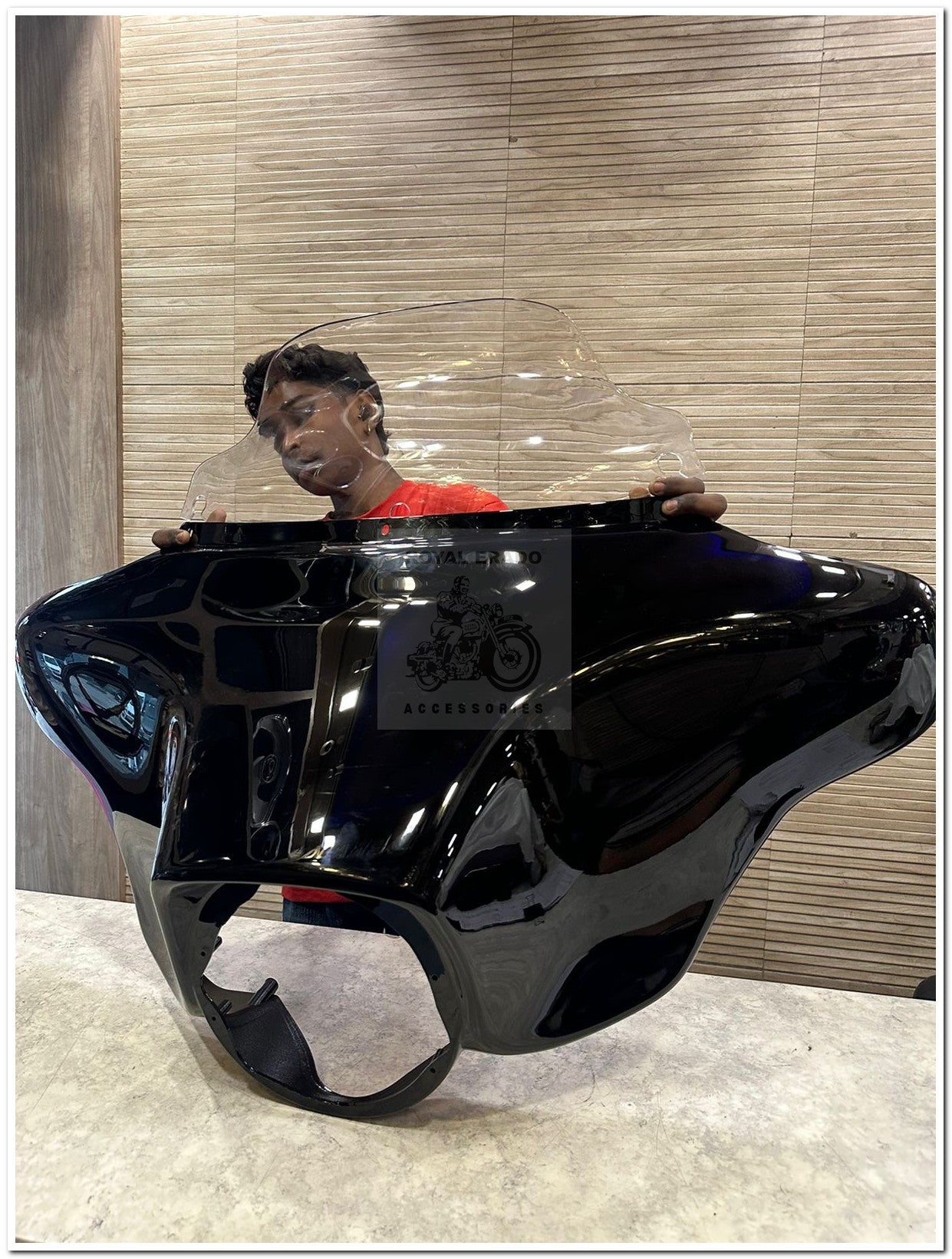 Harley Davidson super meteor 660 sm 650 meteor 350 black colour batwing front windshield visor also fit to harley 883 harley street 750 harley fat boy harley rod street glide  Avenger Jawa