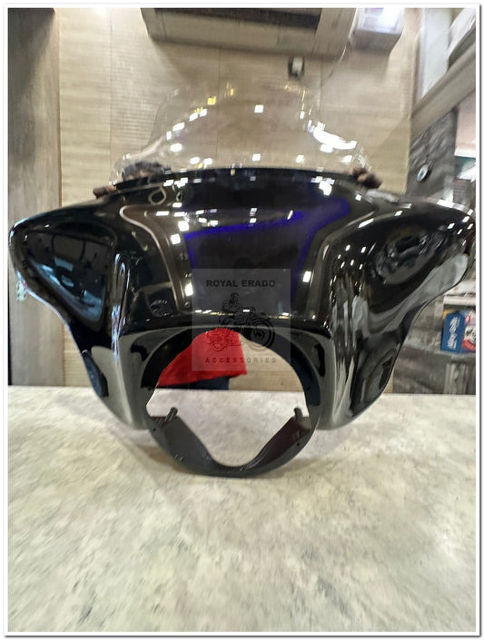 Harley Davidson super meteor 660 sm 650 meteor 350 black colour batwing front windshield visor also fit to harley 883 harley street 750 harley fat boy harley rod street glide  Avenger Jawa
