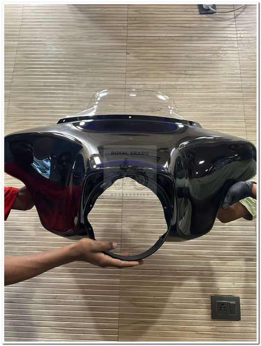 Harley Davidson super meteor 660 sm 650 meteor 350 black colour batwing front windshield visor also fit to harley 883 harley street 750 harley fat boy harley rod street glide  Avenger Jawa