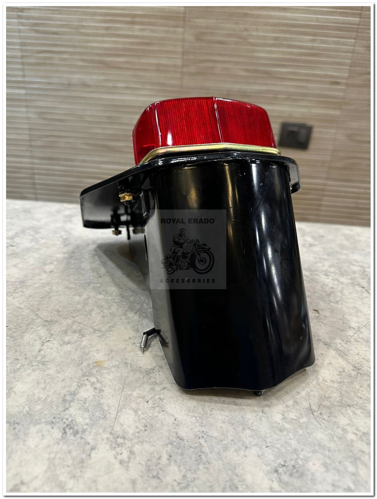 Royal enfield reborn classic battalion standard g2 1962 old model bullet standard 350 rear number plate complete black with broad stand with old model tail light single wire