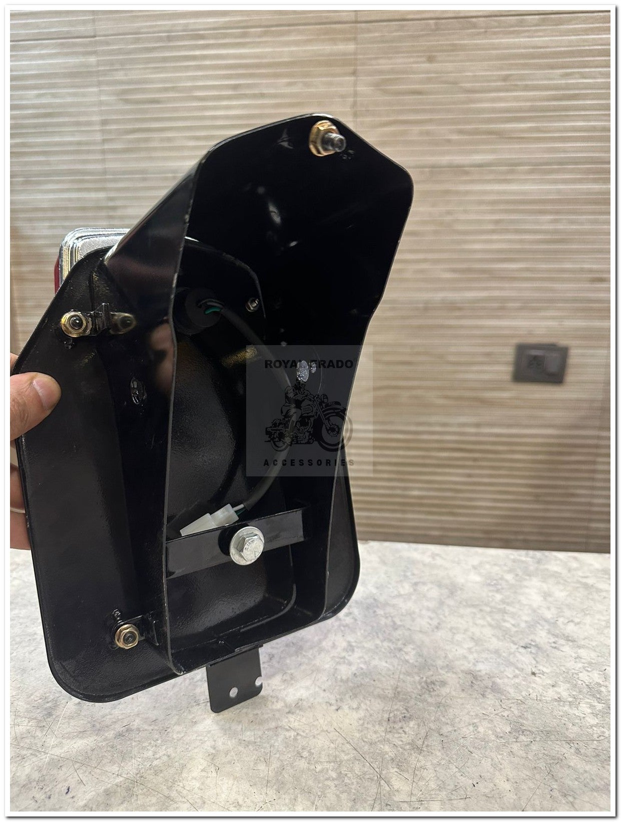 Royal enfield reborn classic battalion standard g2 1962 old model bullet standard 350 rear number plate complete black with broad stand with standard battalion tail light