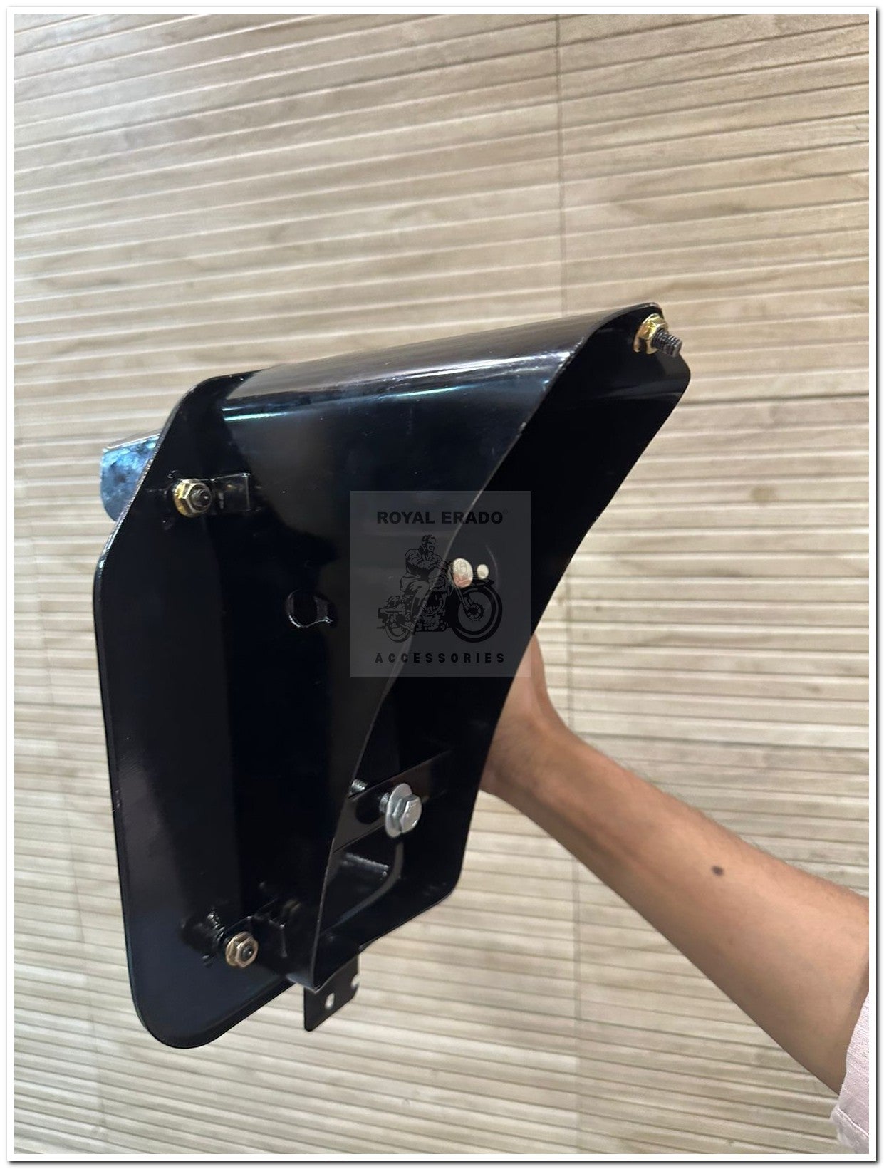 Royal enfield reborn classic battalion standard g2 1962 old model bullet standard 350 rear number plate complete black with broad stand with old model tail light single wire and tail light shade chrome  with made like a gun logo
