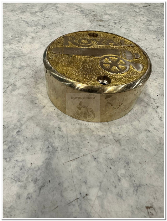 Royal Enfield vintage g2 1962 old model bullet 350 Standard Electra Ci engine cast iron engine point cover Delco cap in brass Royal Enfield cannon logo.