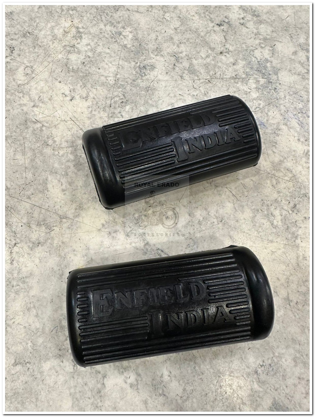 Royal Enfield vintage g2 1962 model Bullet 350 Standard Electra footrest rubber heavy quality, with Enfield India logo written.