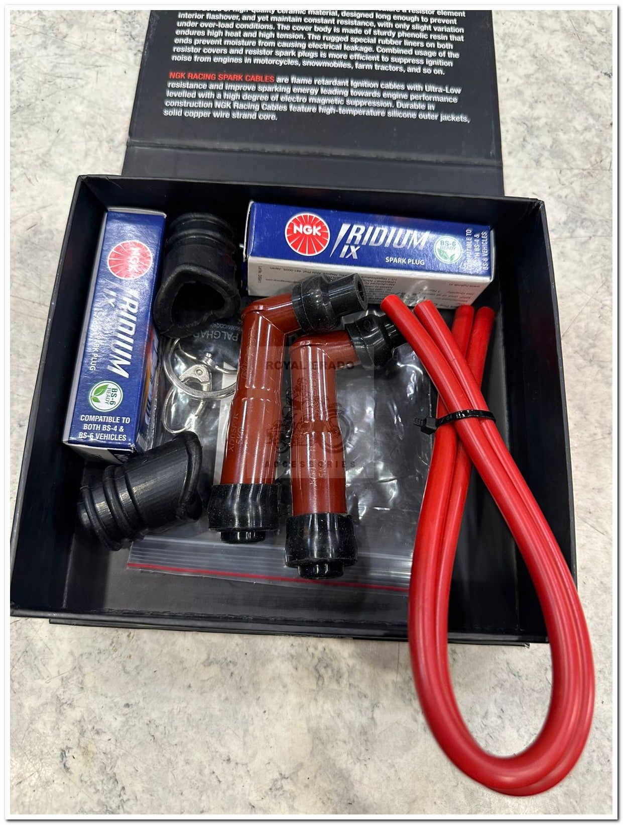 Royal Enfield gt 650 and continental 650 Ngage iridium spark plug with spark plug cable and resister spark plug cap  for performance