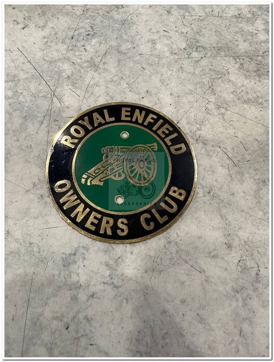 Royal Enfield owners club brass badge for toolbox and air filter box or battery cover for Reborn Classic (BS3, BS4) Electra Standard vintage g2 1962 old model bullet 350.