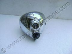 Royal Enfield vintage g2 1962 old model bullet 350 cast iron engine ci engine standard electra classic g2 head light assembly in chrome with amp meter and head light switch.