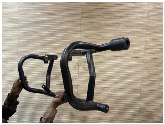 Jawa leg guard crash guard in black double slider