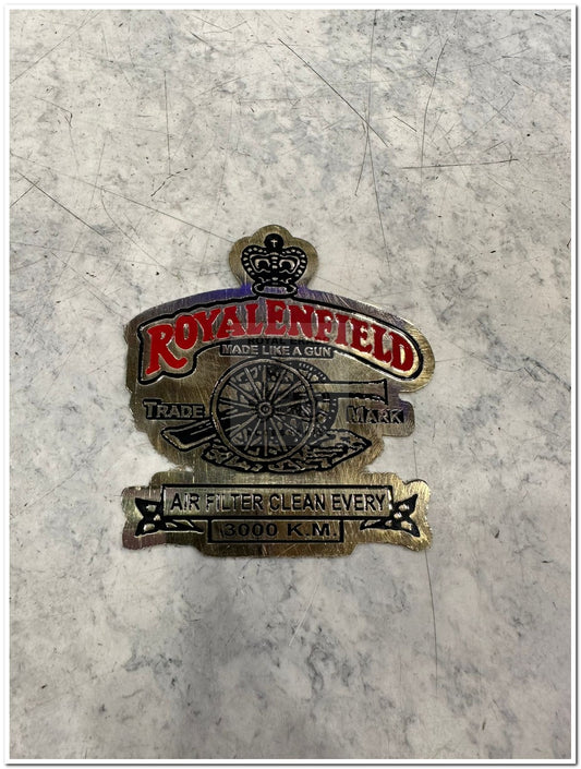 Royal Enfield vintage g2 1962 old model bullet 350 Standard Electra Classic (BS3, BS4) Reborn battalion meteor Super Meteor 650 short gun brass RE monogram fit to tool box battery cover air filter box.