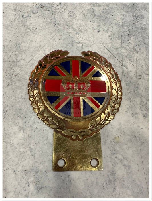 Royal Enfield vintage g2 1962 old model bullet 350 Standard Electra Classic Reborn Battalion Meteor Super Meteor 650 short gun brass RE Elizabeth queen England crown monogram fit to tank tool box battery cover air filter box Or leg guard or shocker.