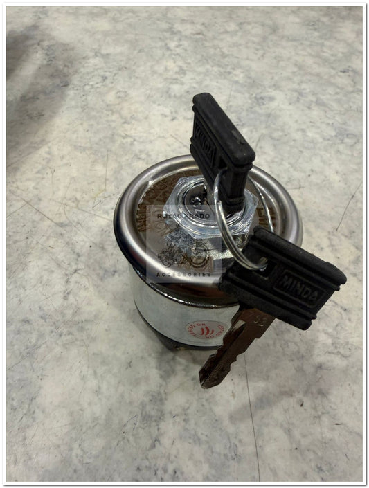 Royal Enfield vintage G2 1962 old model bullet 350 standard cast iron engine ignition switch tool box mounted with stainless steel plate.