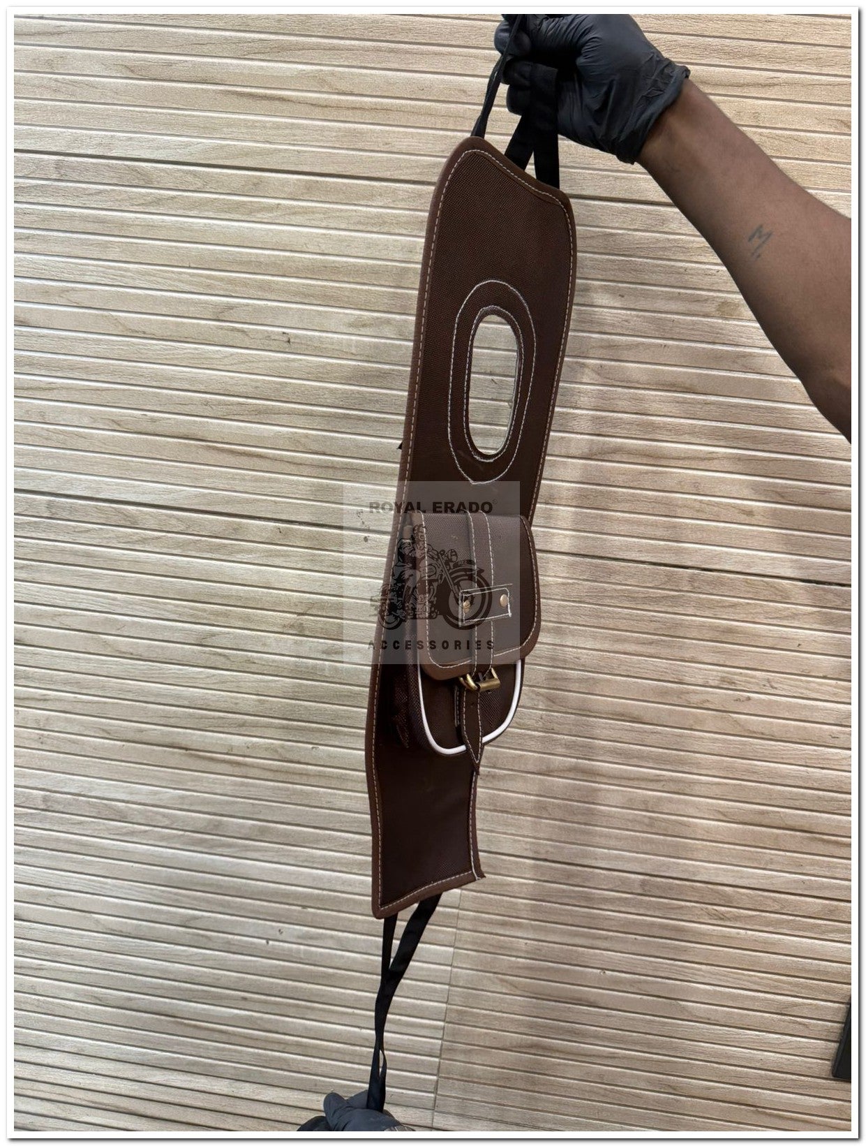Royal enfield classic reborn battalion standard electra tank cover in brown  tank tidy tank phone folder