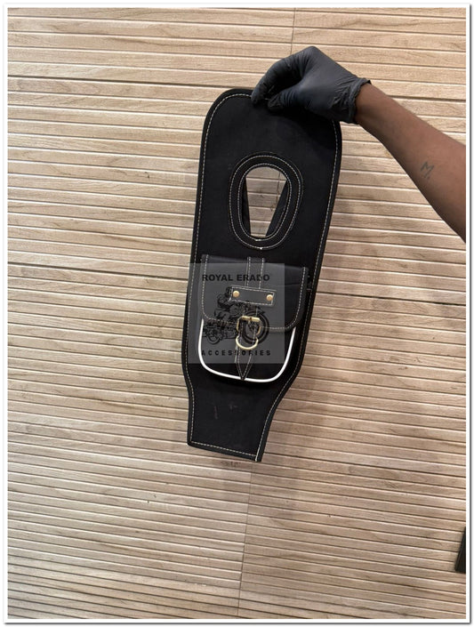 Royal enfield classic reborn battalion standard electra tank cover in black tank tidy tank phone folder