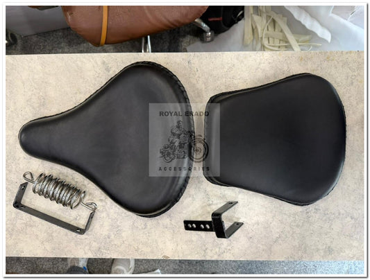 Royal enfield classic electra standard Kabir Singh seat in black leather for vintage g2 1962 old model bullet 350