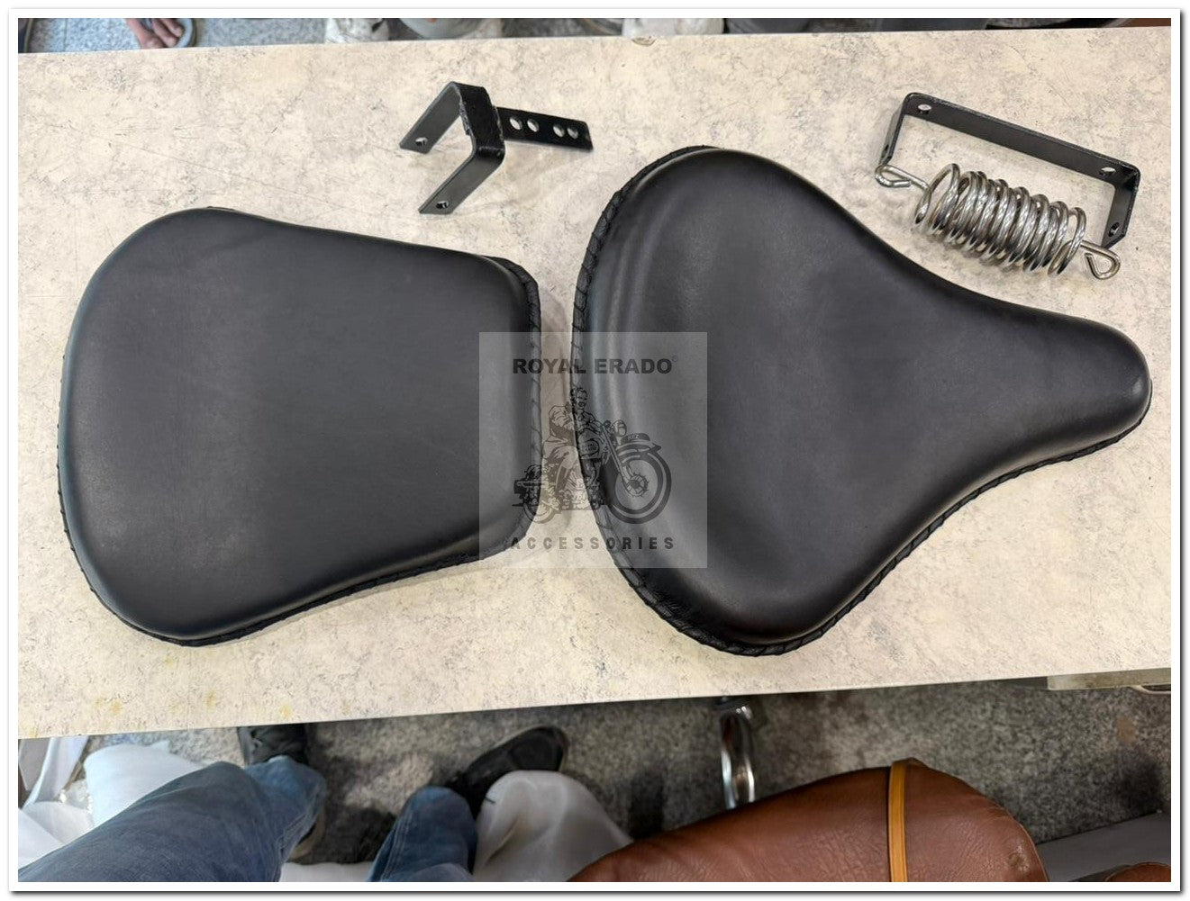 Royal enfield classic electra standard Kabir Singh seat in black leather for vintage g2 1962 old model bullet 350