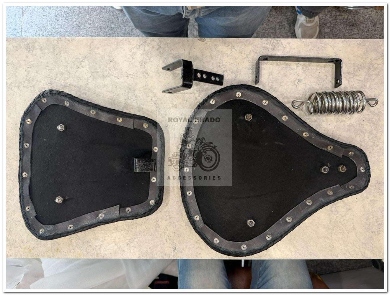 Royal enfield classic electra standard Kabir Singh seat in black leather for vintage g2 1962 old model bullet 350
