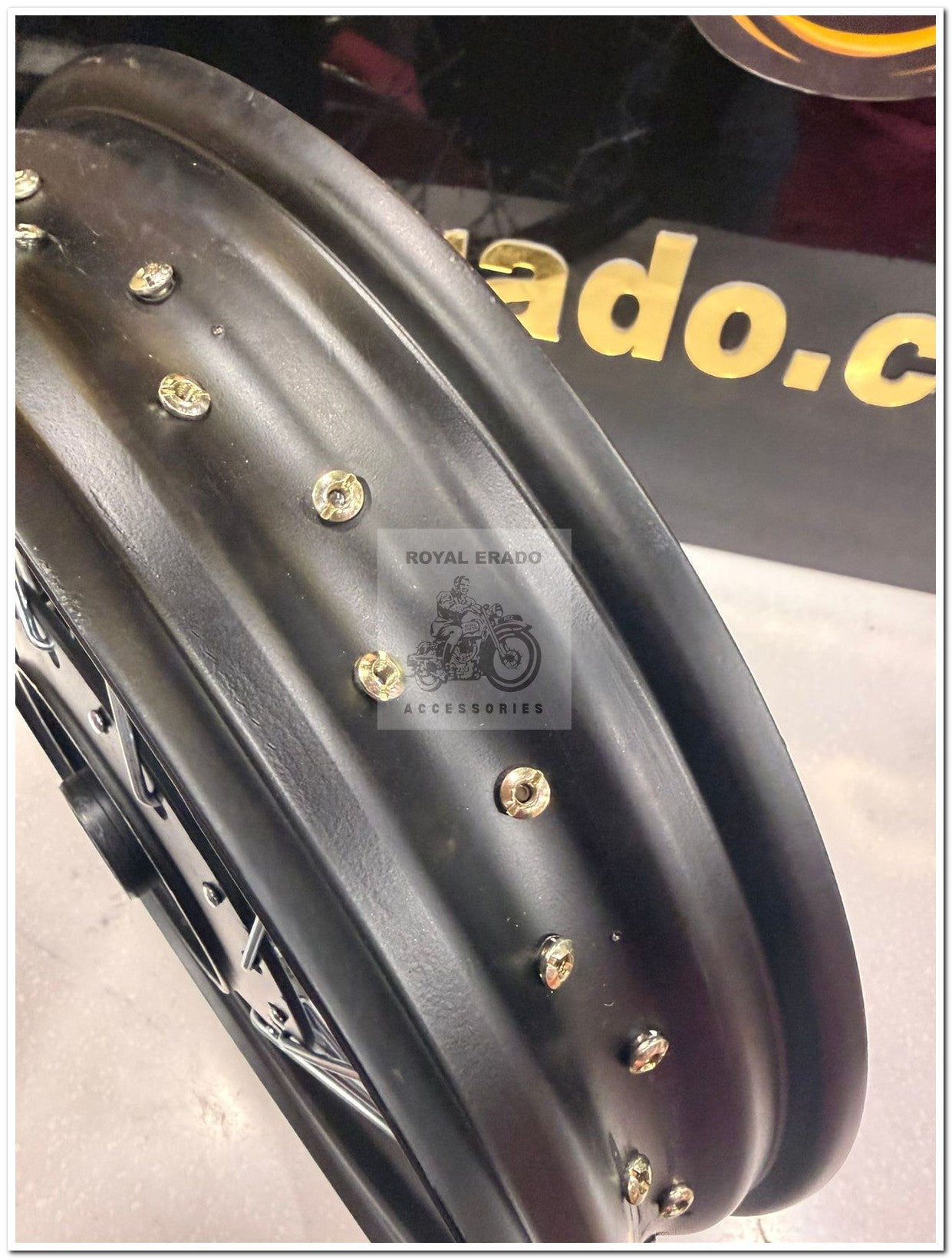 Royal enfield classic Electra standard thunderbird 17” rear wheel rim for 140 number broad In black chrome