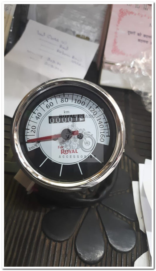 Royal enfield classic electra standard bullet 350 white meter speedometer 160 km
