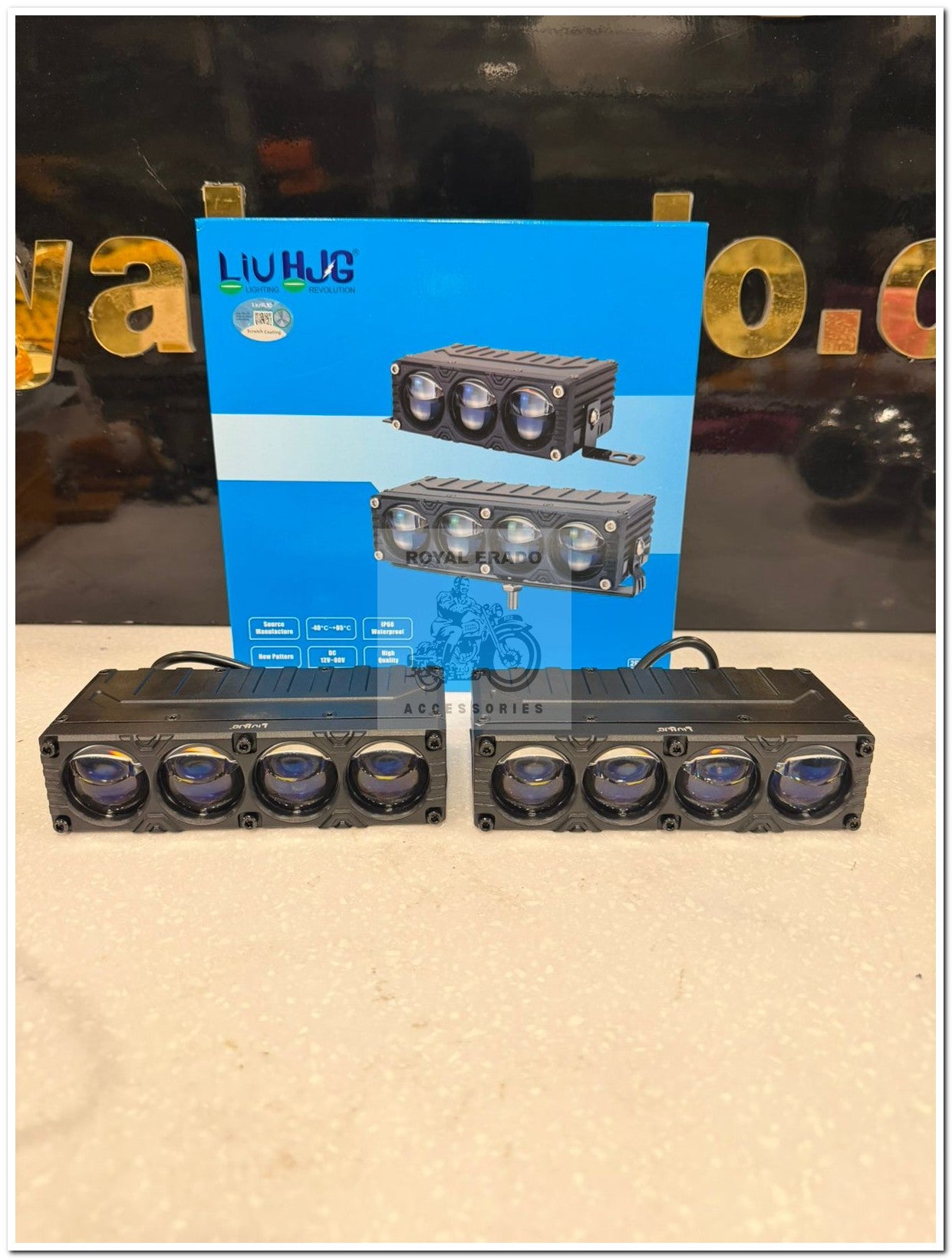 HJG Blaze 4 Lens Waymaker Pro 320W Blaze 4 Lens Foglight New Model LED Foglight with Laser Spot and Wide Spread Red/White/Yellow 320W Foglight Ultra Wide Dual Intensity LED Driving Fog Light 3000K/6500K Universal For All Cars & Bikes LIU HJG Blaze 4 Fog