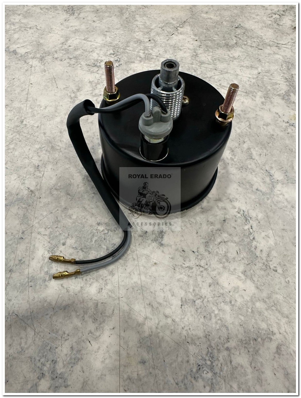 Royal enfield vintage g2 1962 old model bullet 350 standard electra replica pricole Enfield written speedometer meter 160 km black and white colour