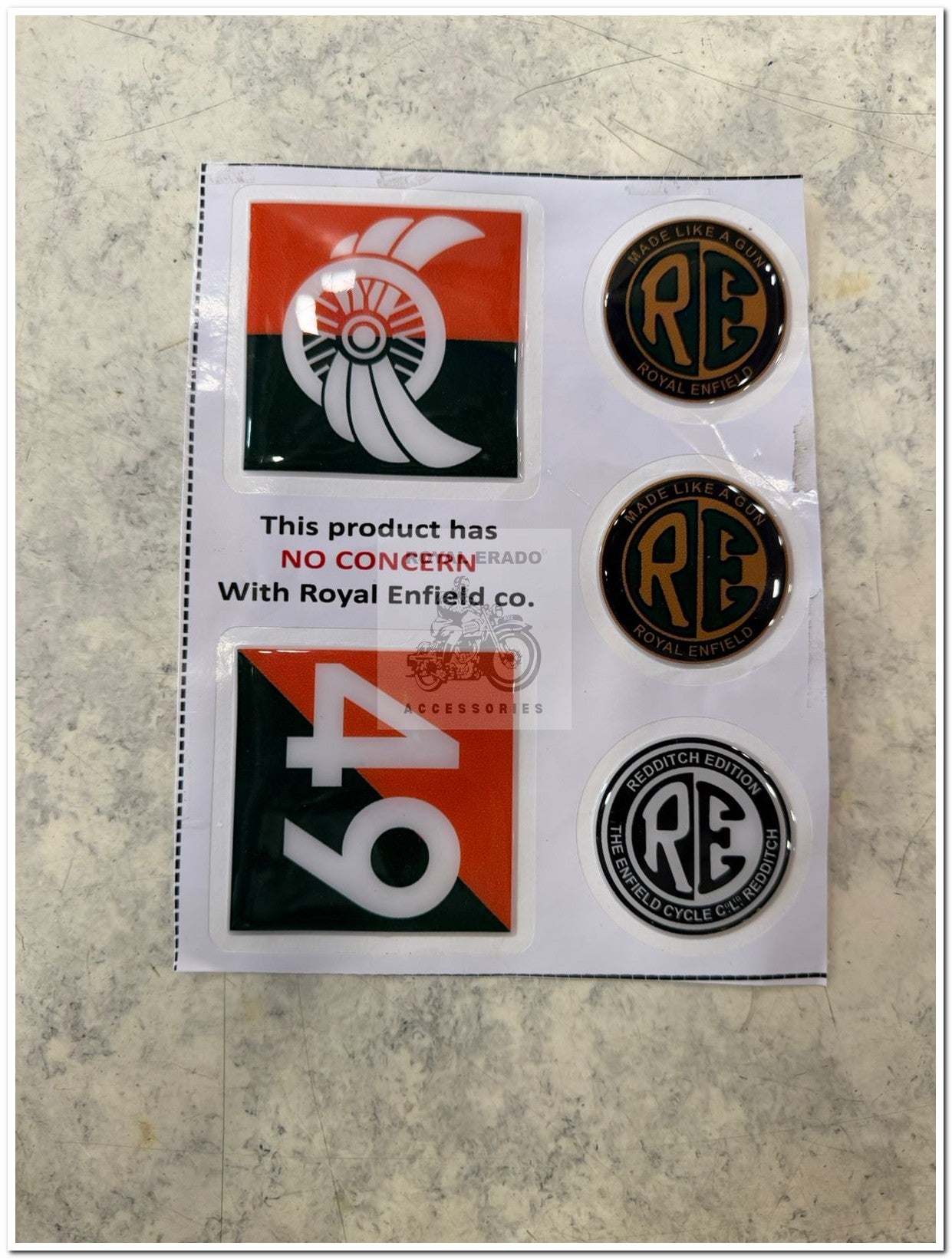 Royal enfield tank sticker with 49 logo & RE logo for signals edition ( mash grey classic & sandstorm grey , desert Strom )can be fitted to reborn classic electra standard