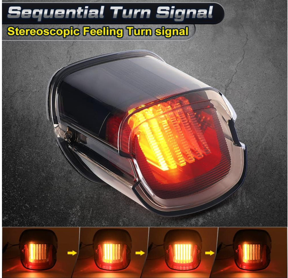 Harley-davidson Style Tail Light With Sequential Indicator Turn Signal Inbuilt For Harley-davidson Low Rider, Road Glide, Fat Boy, Harley Street 750, Street Rod, Super Meteor 650, Meteor 350, &classic 650