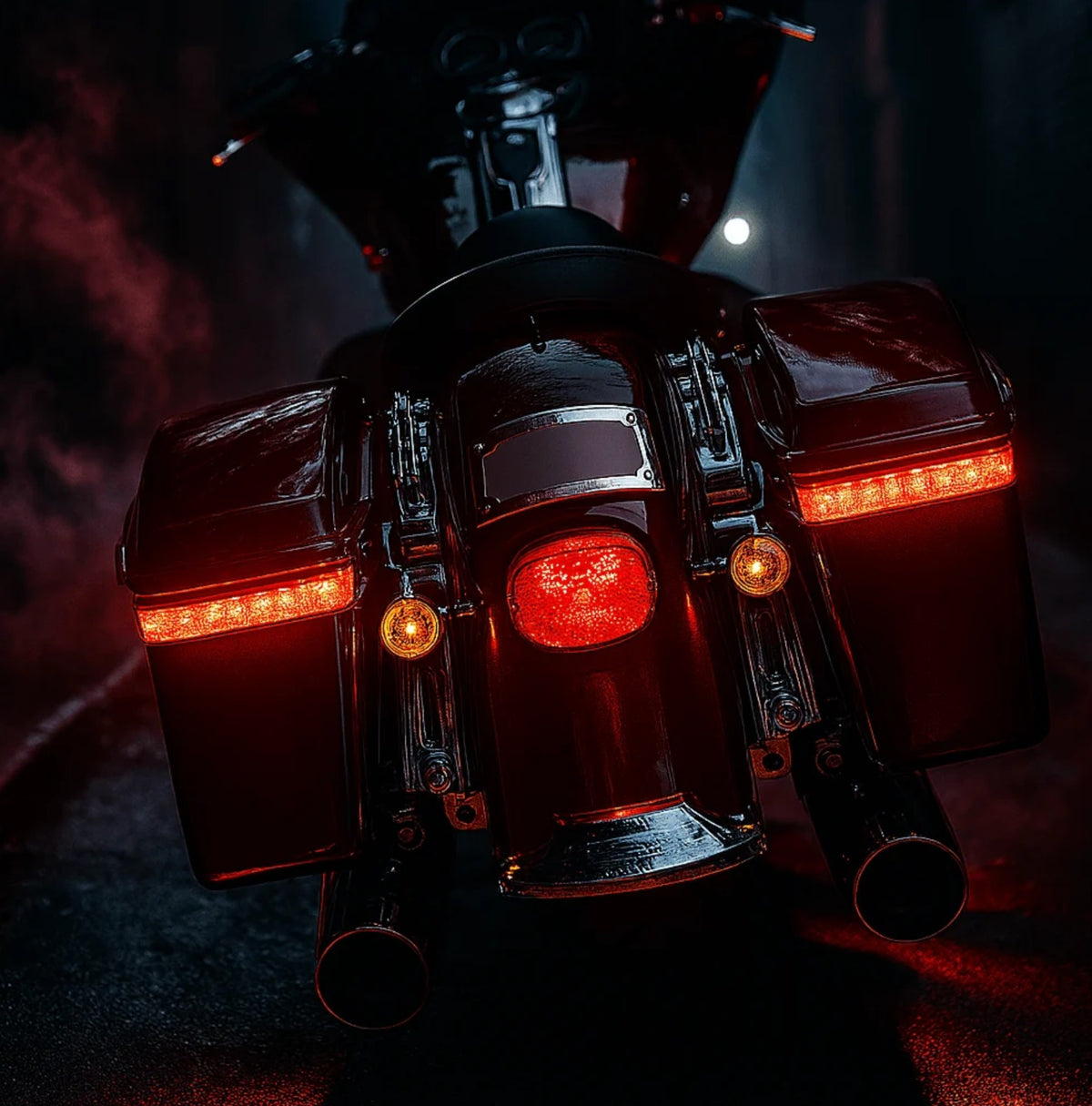 Saddlebag Run Brake LED Turn Lights Side Pannier LED Tail  Fit For Harley Davidson Touring, Super Meteor 650 With Harley Side Box