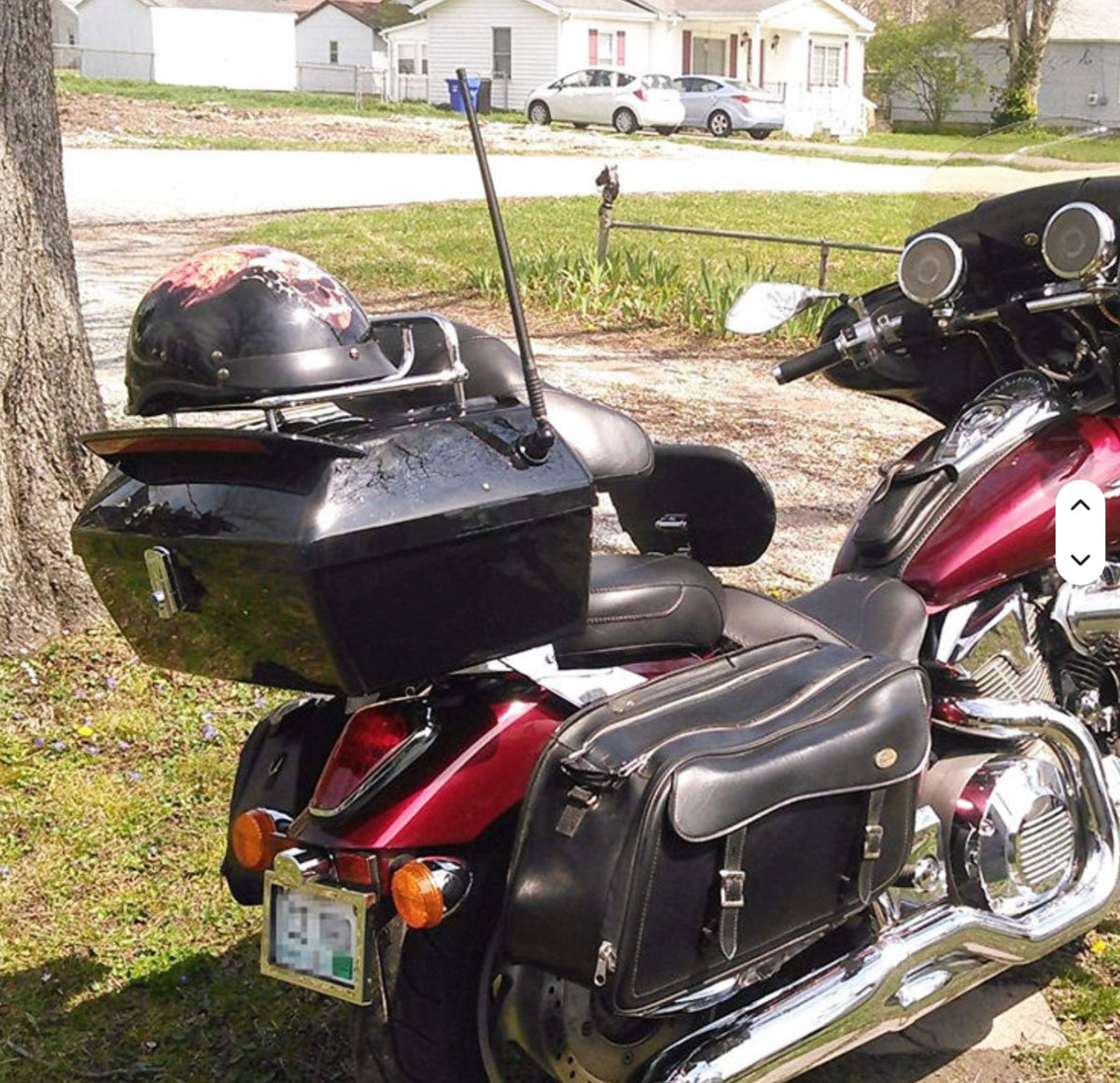Harley-davidson-style 50l Motorcycle Top Box Trunk With Taillight, Universal Fit For Harley-davidson Low Rider, Street Glide, Road King,fat Boy, Harley Street 750
