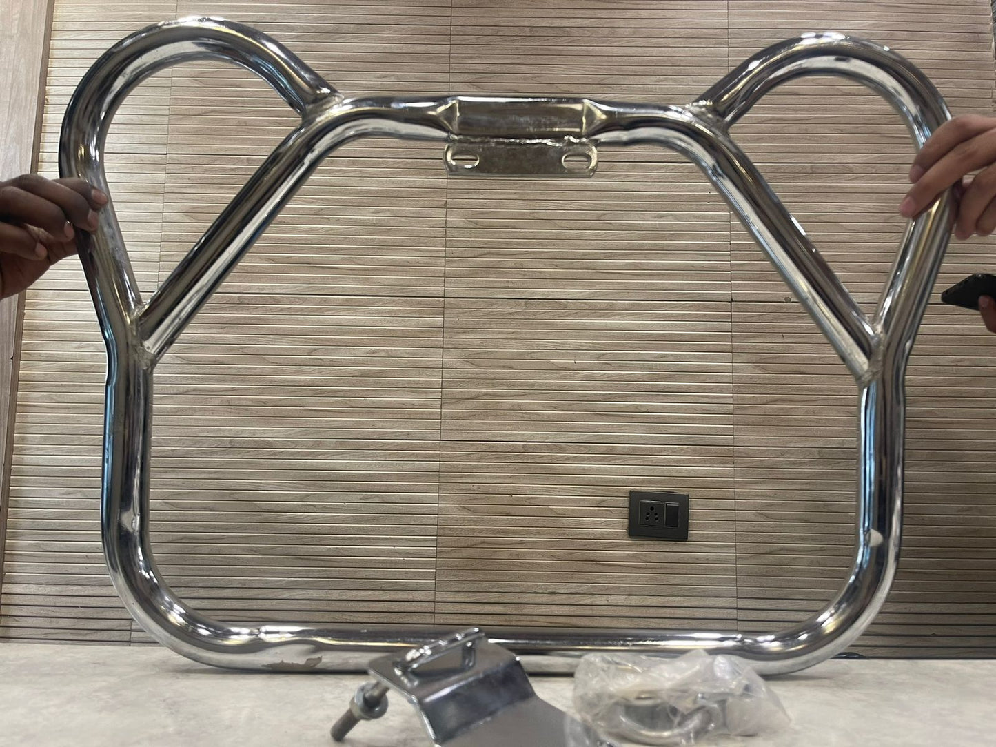 Military leg guard leg guard in chrome for Royal Enfield 1962 old model g2 , Classic Electra and Standard