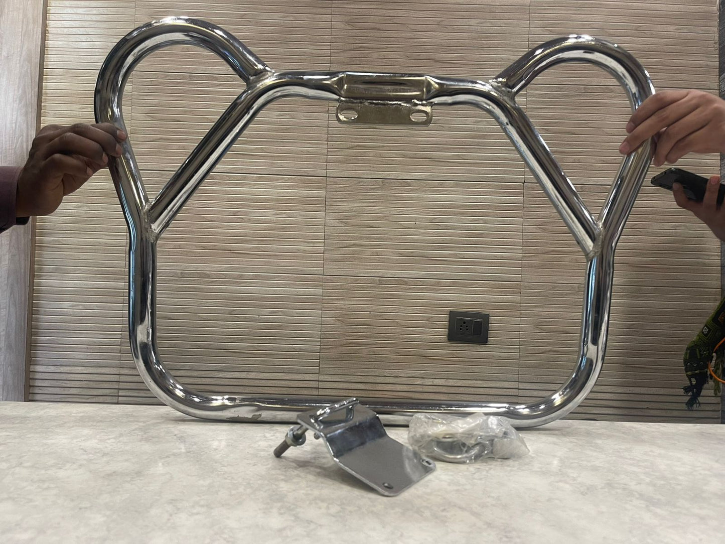 Military leg guard leg guard in chrome for Royal Enfield 1962 old model g2 , Classic Electra and Standard