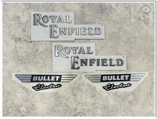 Royal enfield vintage g2 1962 old model electra standard tank and tool box sticker in silver