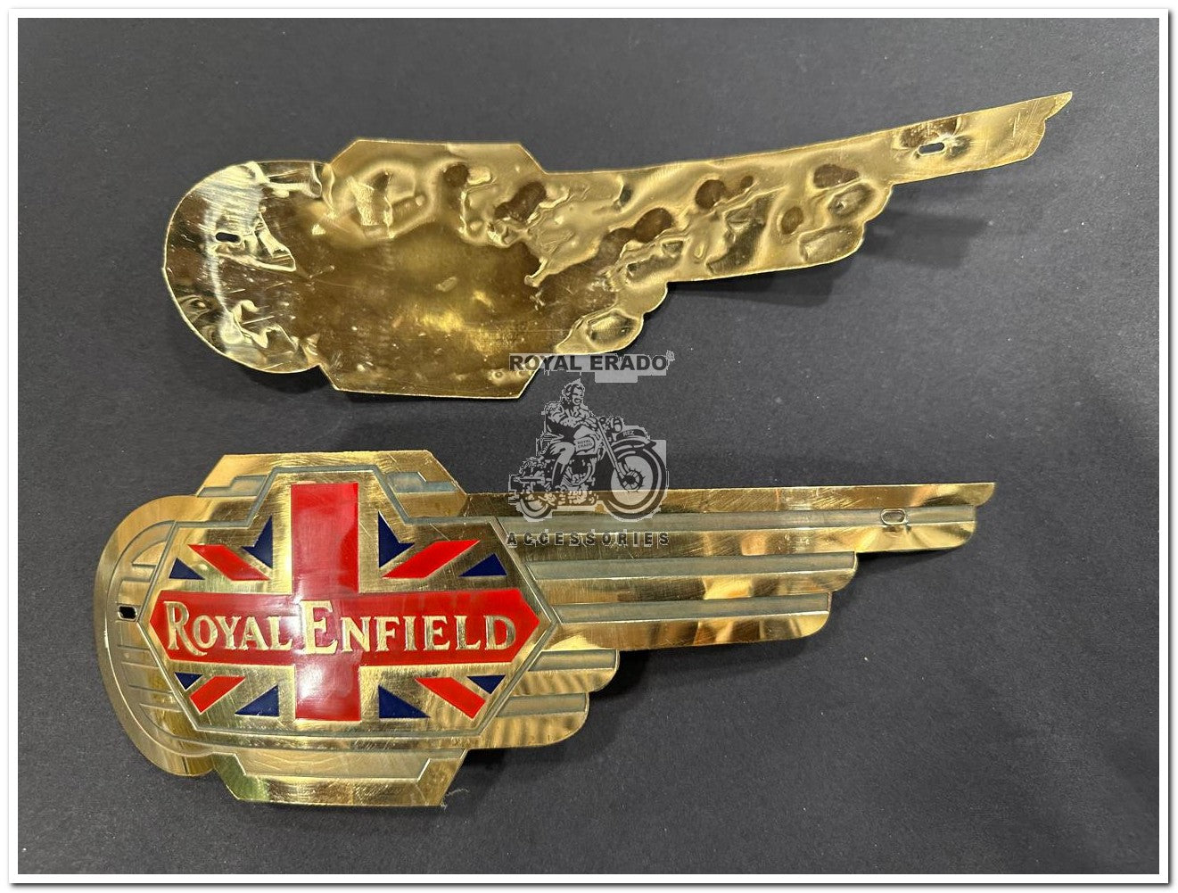 Royal Enfield Vintage G2 1962 Old Model Bullet 350 Standard Tank Monogram with England Logo in Pure Brass Golden