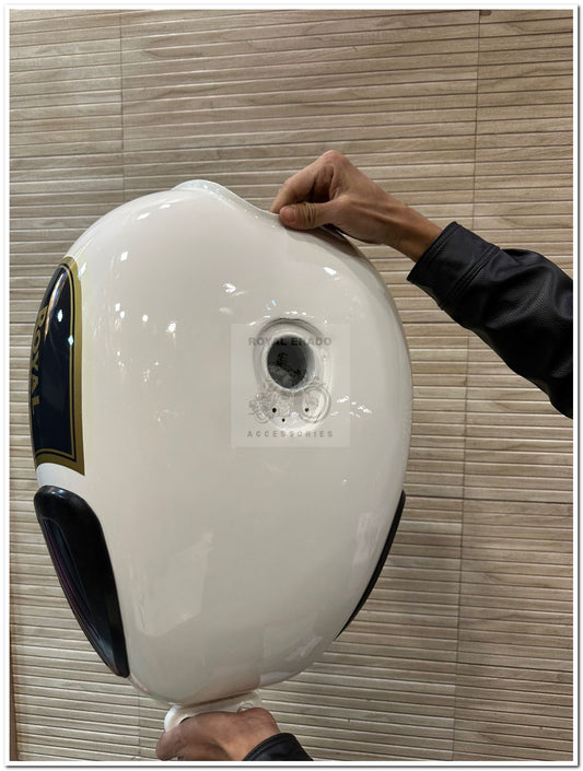 Royal enfield classic tank in white colour