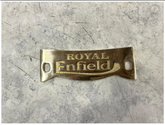 Royal Enfield Electra, Standard, Vintage G2 1962, and Old Model Bullet Brass Front Crown Plate - Fitted Instead of Front Number Plate