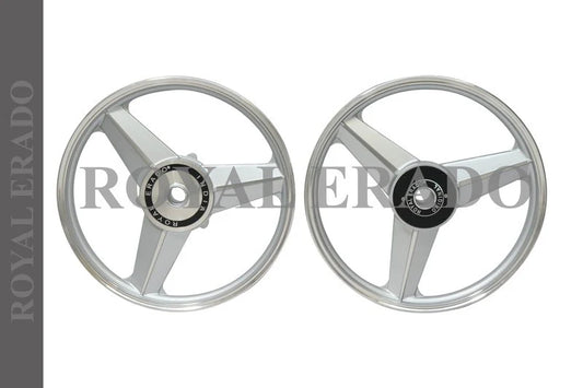 ROYAL ERADO Diamond mercedes silver Alloy Wheel for STANDARD ABS Royal-Enfield Bullet X 350CC, Electra, Thunderbird 2010 model