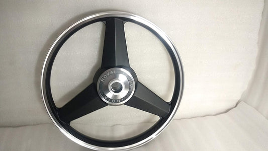 ROYAL ERADO Diamond black Alloy Wheel  Set rear small drum brake | For Splendor old with small drum rear / SPLENDOR PLUS / splendor pro / super splendor / hf deluxe / hero Honda old model splendor  (  front 18” drum and rear 18” small drum )
