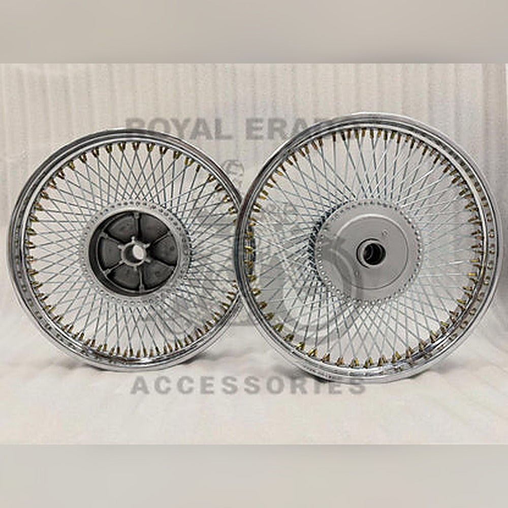 100 Spoke Multi-spoke Chrome Wheel Rim For Royal Enfield Classic Electra Standard Vintage G2 1962 Old Model Bullet 350