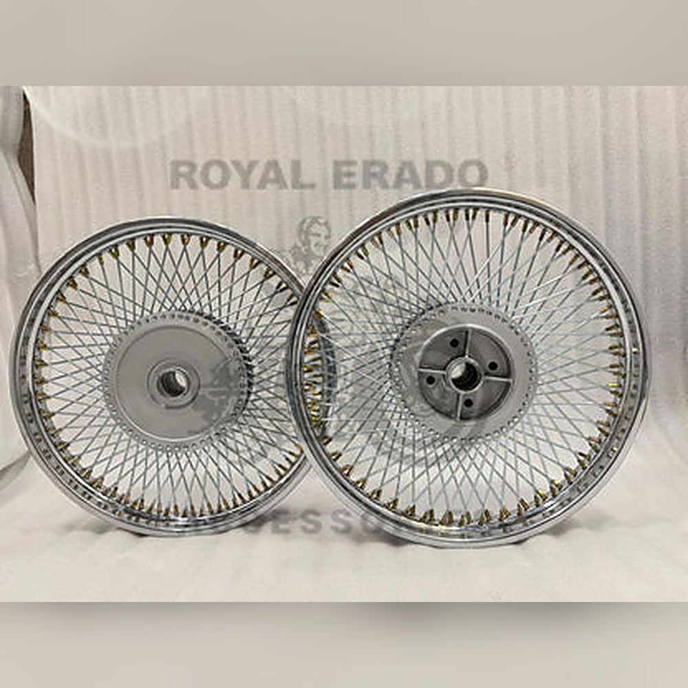 100 Spoke Multi-spoke Chrome Wheel Rim For Royal Enfield Classic Electra Standard Vintage G2 1962 Old Model Bullet 350