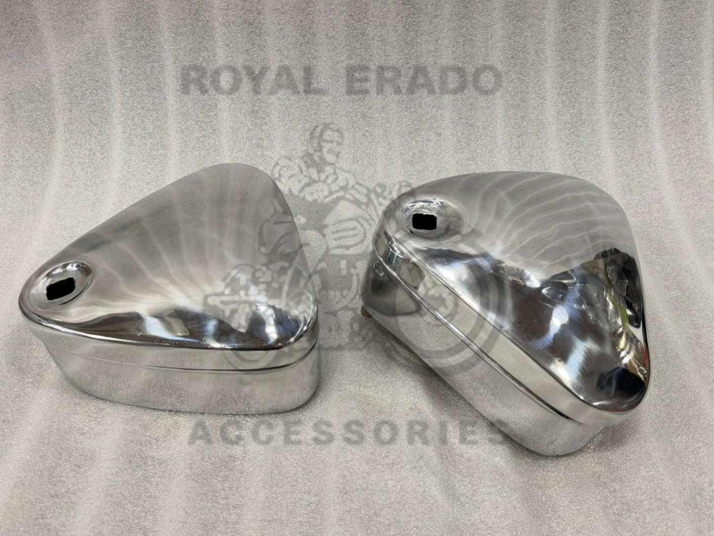 Royal Enfield Classic Electra Standard Vintage G2 1962 Old Model Bullet 350 Aluminum Chrome Tool Box (Non-rustable )