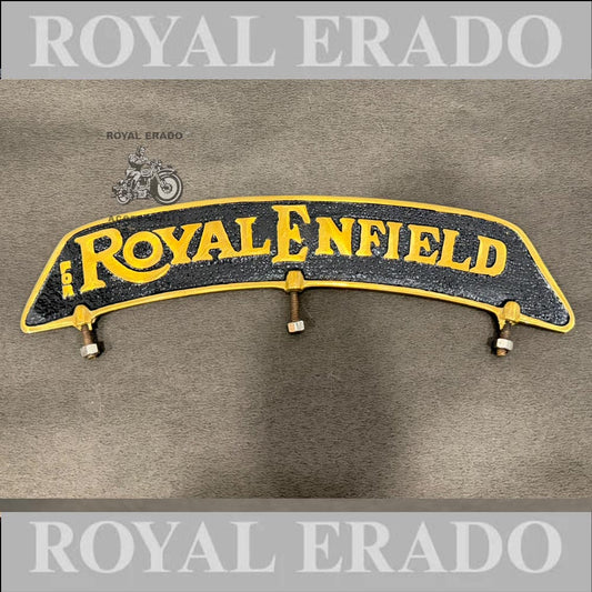 Brass & Black Front Mudguard Number Plate For Royal Enfield Classic Electra Standard Vintage G2 1962 Old Model Bullet 350 Meteor 350 Classic 650 Twin Standard 650 Twin Shotgun Goan Classic