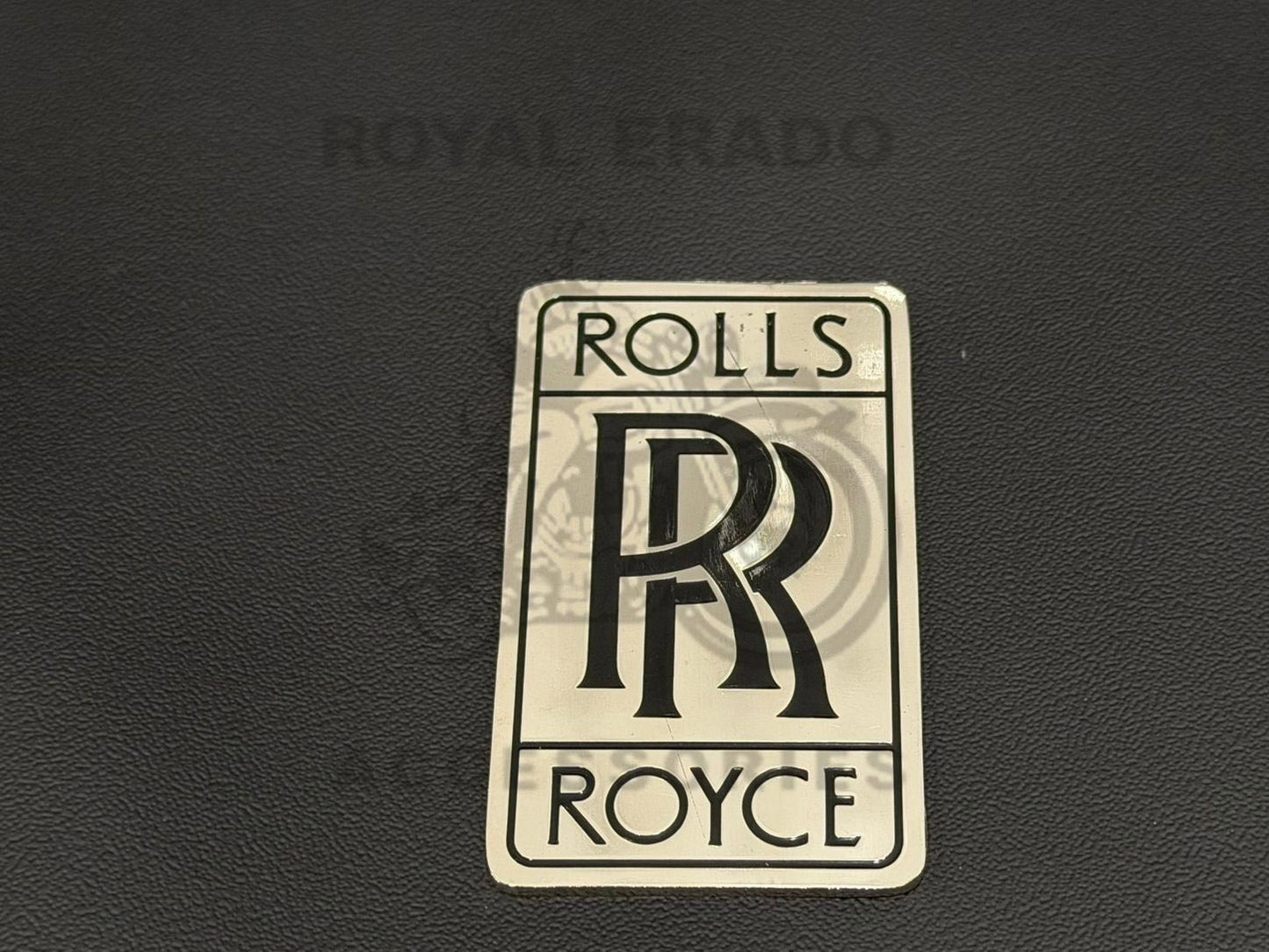 Rolls-royce Luxury Car Logo Chrome Badge Universal Fit To Toolbox Rear Mudguard, Number Plate, Air Filter Box, Battery Cover For Royal Enfield Reborn Classic Electra Standard Battalion