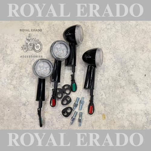 Royal Enfield LED Indicator In Black For Hunter 350 Classic Electra Standard Thunderbird  For Bobber Harley Look