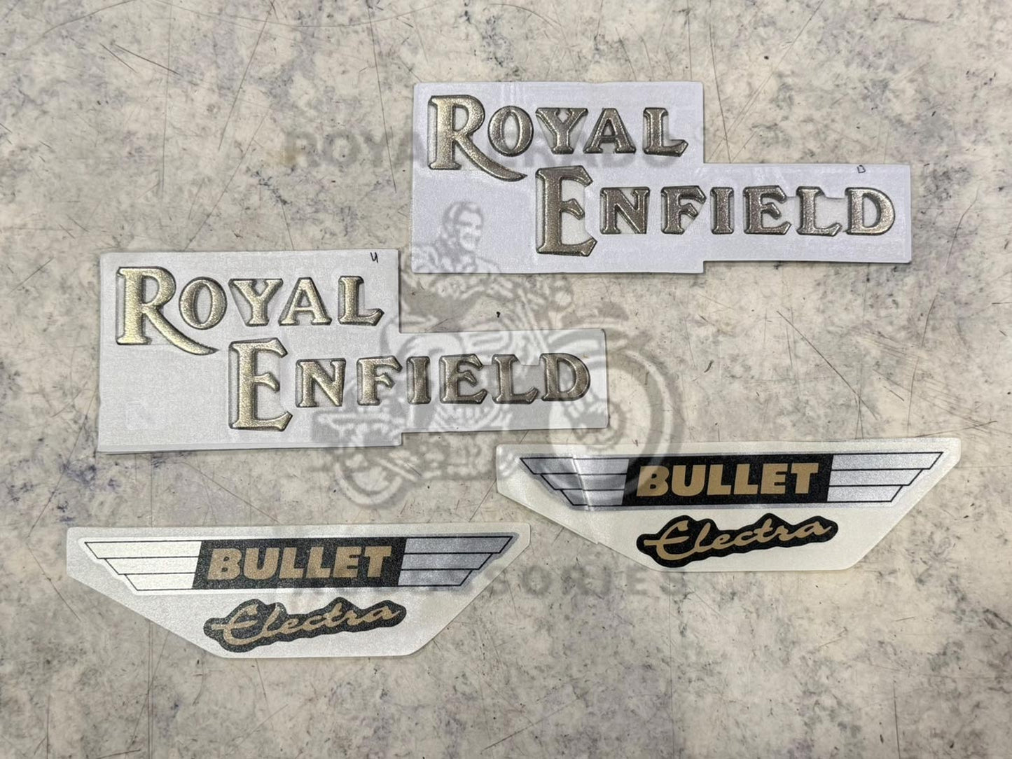 Royal Enfield Bullet Electra Tank & Toolbox Sticker Golden