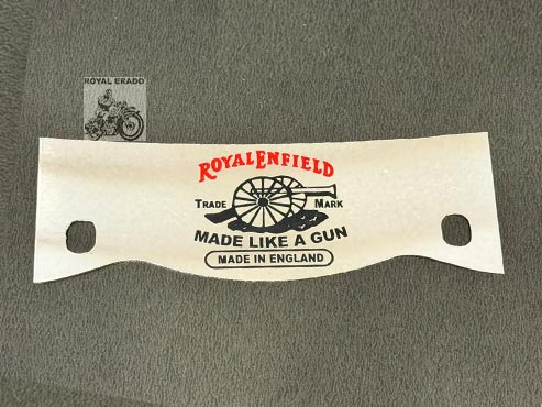 Royal Enfield Chrome Front Crown Plate ( Number Plate ) Made Like A Gun Logo Engraved For The Vintage G2 1962 Old Model Bullet 350 Standard Electra