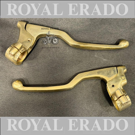 Royal Enfield Standard Vintage G2 Style Kb Type Non-disc Clutch & Brake Lever In Brass