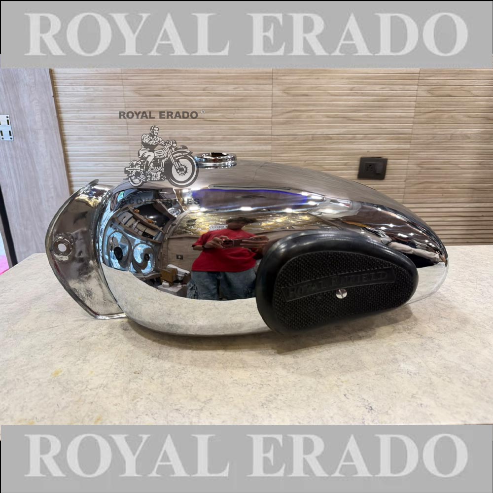 Royal Enfield Chrome Tank 14 Litres With Knee Pads For  Vintage G2 1962 Old Model Bullet 350 Classic Electra Standard