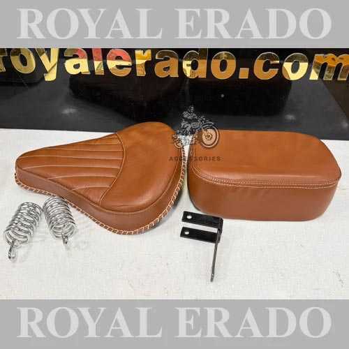 Royal Enfield Vintage G2 1962 Kabir Singh Seat (Arjun Readdy Seat), Old Model Style Spring Seat In Tan Leather For Classic Electra Standard