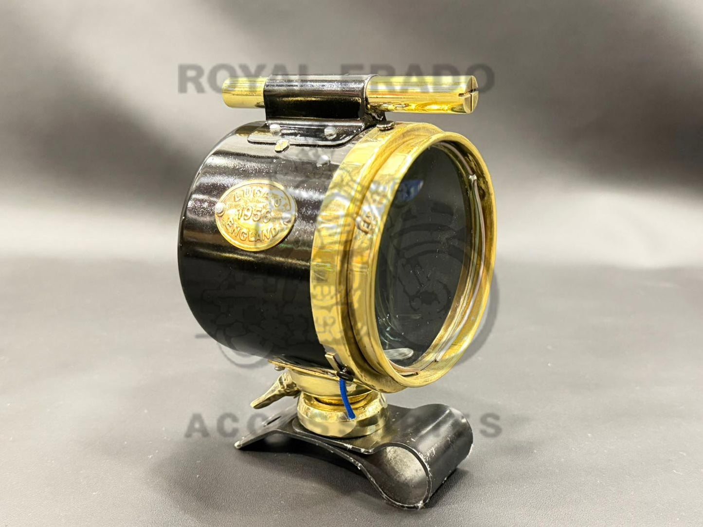 Brass Fog Light With 'Lucas' Written In Black For Retro Look For Royal Enfield Classic Electra Standard Vintage G2 1962 Old Model Bullet 350