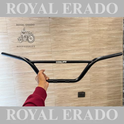 Rd 350 With Rod Handlebar In Black, Heavy Quality For Royal Enfield Classic Electra Standard Vintage G2 1962 Old Model Bullet 350